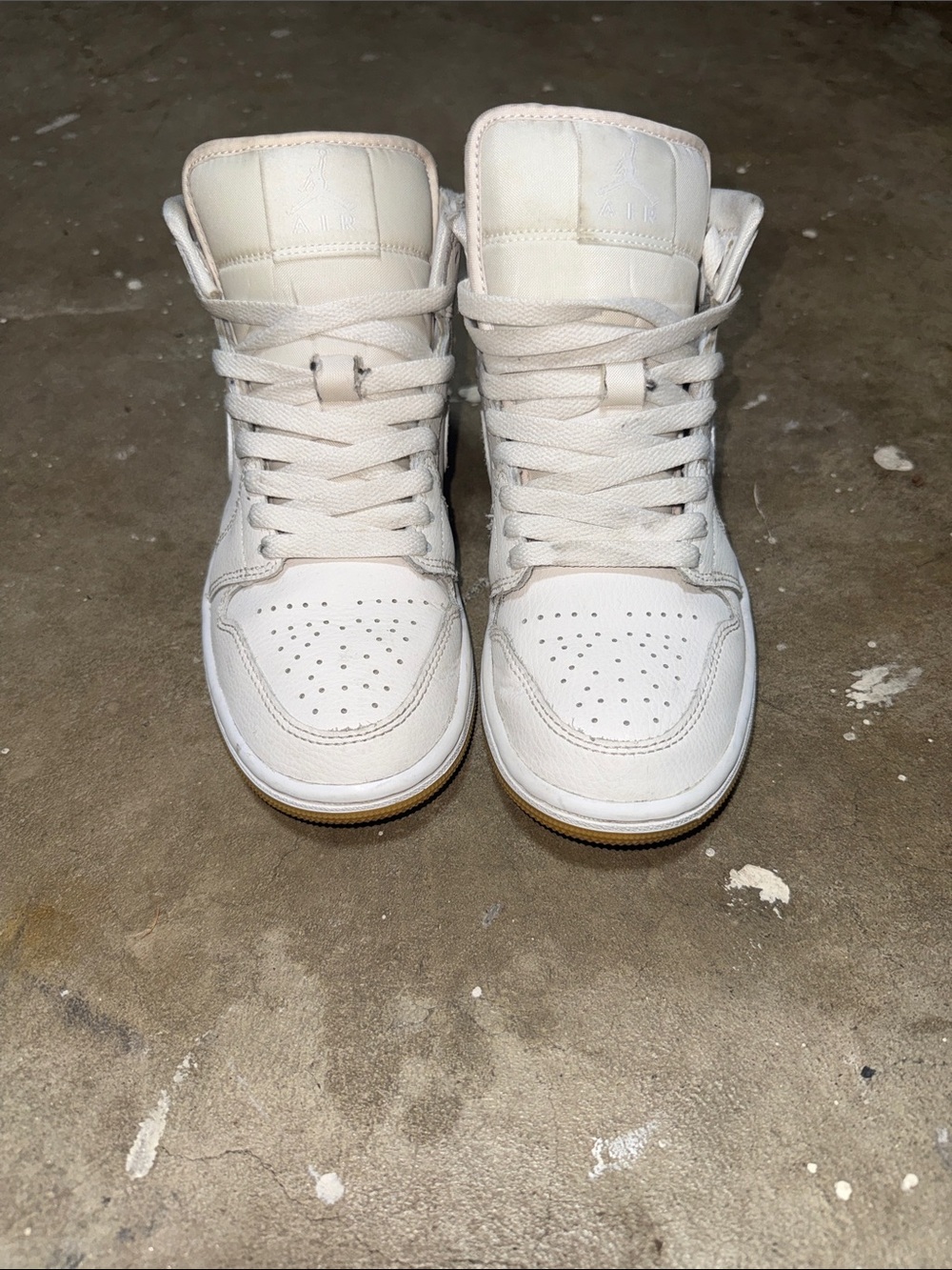 Jordan Women's High-Top Sneakers in Off-White with Gum Sole